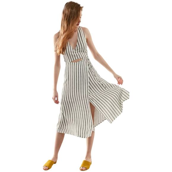 ASTR The Label Aida Cutout Midi Wrap Dress Women’s Size Large - Picture 1 of 12